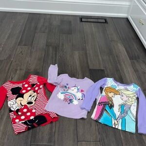 Long sleeve Minnie mouse and frozen T-shirt bundle